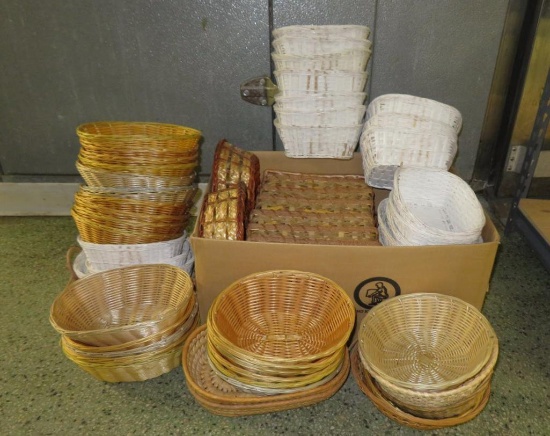 Large assortment of Bread and Cracker Baskets