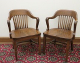 Two Oak Klode wood jury bankers chairs