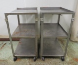 Two Stainless Steel Utility Carts