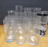 Assorted cylindrical vases