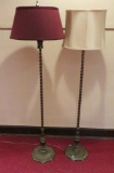 Two matching antique floor lamps