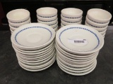 Syracuse china, 24 soup cups and 24 Burley plates