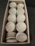 54 White China butter pats, 2 1/2