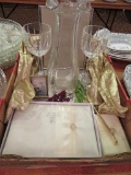 Crystal Wedding setting with guest book and pen