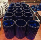 21 Cobalt candle holders, 5