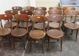 14 Oak Pub Chairs, all have wear and may have some seat damage