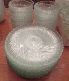 20 glass bowls and plates, swirl pattern
