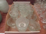 Pattern glass cream and sugar sets