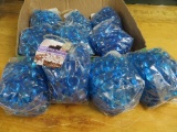 8 bags of blue, glass accent stones