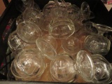 100 glass pedestal ice cream dishes, with storage crates