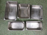 Five Stainless Steel Pans