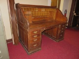 Ornate Oak roll top desk