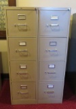 Two Hon Metal four drawer file cabinets, letter size