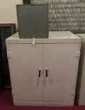 Two heavy metal storage cabinets