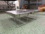 Two Full Pan Stainless Steel Chafing dishes in frames