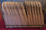 30 Folding metal chairs in rolling rack