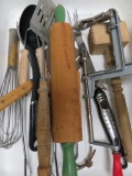 Assorted kitchen utensils, some vintage