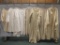 Seven white and ecru Robes, 3/4 and full length