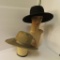 Two Felt Western Hats, wear noted