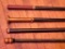 Four wooden scepters, theatre props