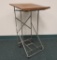 Industrial Rolling Podium with oak top