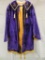 Luscious purple coat with yellow satin trim and interior