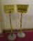 Two Industrial Metal Secretary Reserved Signs, Standing