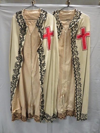 Two Knight Templar cloaks, ceremonial Regalia