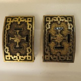 Two Scottish Rite, Teutonic and Eagle belt buckles