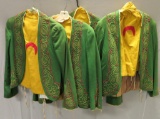 Four ornate stitched bolero jackets and moon vests