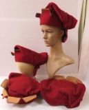 Four Cardinal Red Papel Guard hats
