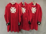 Three Red Templar Jackets with Teutonic Cross