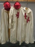 Three Teutonic Cross Cloaks and Robes with two hats