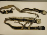 Two Scottish Rite Sword Belts with Chairs, Knight Slides and Double Eagle Buckles