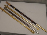 Four vintage Fraternal Sword Scabbards