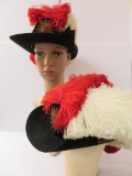 Two Admiral Dewey Style hats, Commandry with Plumes