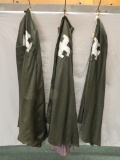 Three black and silver Templar mantle capes