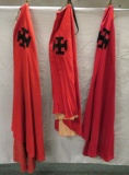 Four red and black Templar mantle capes