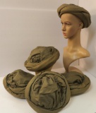 Five Khaki Turban hats