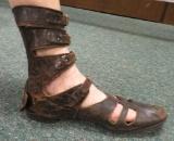 Leather Gladiator sandals, wear noted