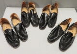 Three pair of size 9 black leather shoes