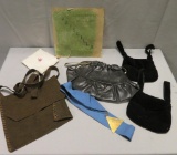Assorted purses, Priscilla Auto Scarf and medallion