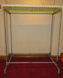 Rolling Garment Rack with wood top shelf