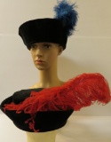 Two Vintage plumed hats