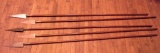 Theatre Props, five wood and metal spears