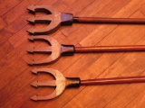 Theatre Props, three tridents, wooden