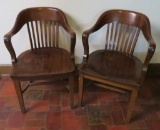 Pair of Klode Jury Lawyers Chairs (finish wear to seats)