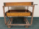 Fabulous Two Tier Industrial Cart with wood boxes