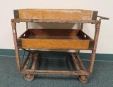 Fabulous Two Tier Industrial Cart with wood boxes
