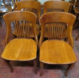 Four Oak Heywood Bros and Wakefield Company Chicago Chairs